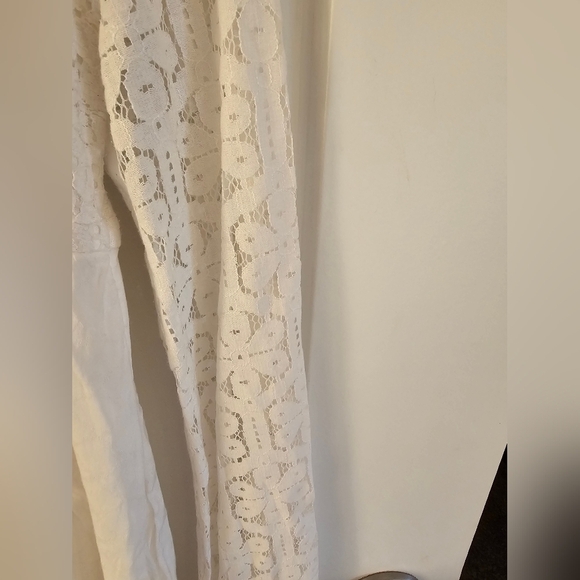 Rewind Lace Sleeve Lined Skirt  Ivory Color Slight Flare Baby Doll Medium - Picture 3 of 11